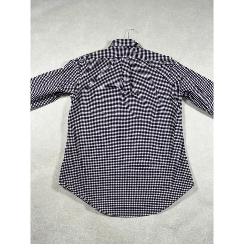 Polo Ralph Lauren Custom Fit Gingham Button Down Shirt‎ Purple White Mens Medium